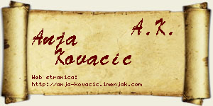 Anja Kovačić vizit kartica